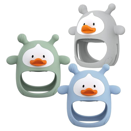 ?? Packs??Teething Toys for Babies 0-6 Months, Never Drop Silicone Baby Teether