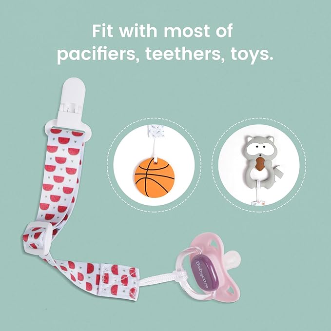 Baby Pacifier Clip with Adjustable Length Buckle,Paci Leash Binky Clips for Baby Boys and Girls 6 Gift