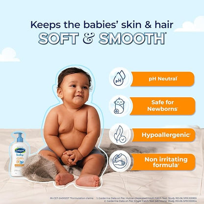 Cetaphil Baby Wash & Shampoo ,Tear Free, Paraben, Colorant and Mineral Oil Free, 13.5 Fl. Oz (Packaging May Vary)