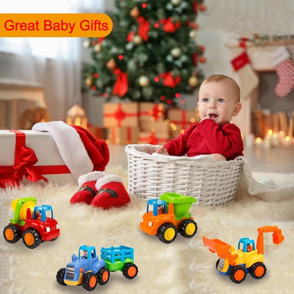 Friction Powered Cars Push and Go Trucks Construction Vehicles Toys