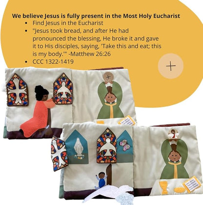 "Where is Jesus" Interactive Quiet Book for Young Believers - Discover Catholic Teachings with Engaging Exploration