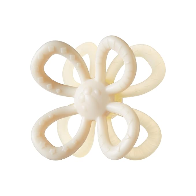 Baby Teething Toys, Silicone Teether Relief Soothing Sore Gums, Baby Chew Toys, Baby Toys 3-12 Months Beige