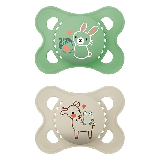 MAM Original Matte Baby Pacifier, Nipple Shape Helps Promote Healthy Oral Development 0-6 Months, 2 Count 1)