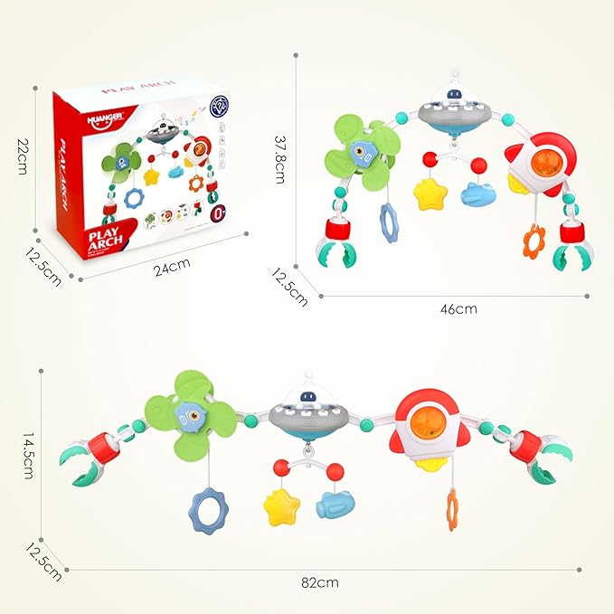 Musical Baby Stroller Arch Toys, Travel Car Seat Toys, Baby Play Arch Crib Accessory Toys, Mobile for Bassinet,Arch Bar Toys for Babies Infants