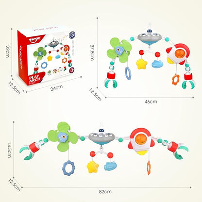 Musical Baby Stroller Arch Toys, Travel Car Seat Toys, Baby Play Arch Crib Accessory Toys, Mobile for Bassinet,Arch Bar Toys for Babies Infants