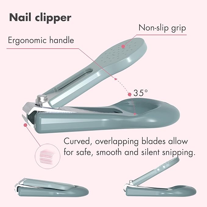 Baby Nail Kit, 4-in-1 Baby Nail Care Set with Cute Case, Baby Nail Clipper, Scissor, Nail File & Tweezer, Baby Manicure Kit and Pedicure kit for Newborn, Infant, Toddler, Kids-Owl Blue
