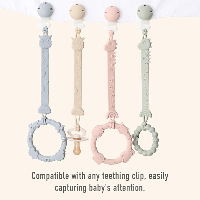 Silicone Teethers for Babies 0-6 6-12 Months Teething Toys 3 Pack-Dinosaur-Baby