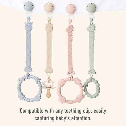 Silicone Teethers for Babies 0-6 6-12 Months Teething Toys 3 Pack-Dinosaur-Baby