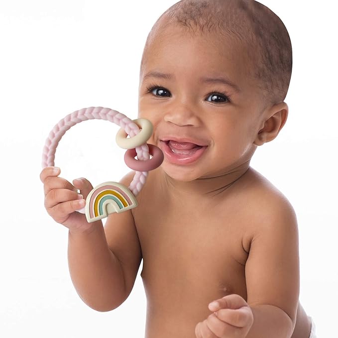 Itzy Ritzy Silicone Teether with Rattle; Rattle Teether Features Rattle 3 Months