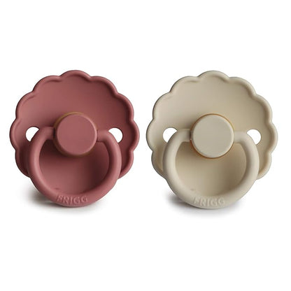 FRIGG Daisy Natural Rubber Baby Pacifier | Made in Denmark 6-18 Months) 2-Pack