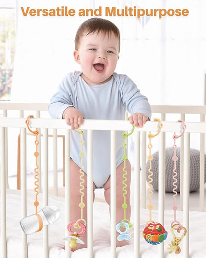 Toy Straps for Baby, 5pcs Adjustable Toy Holder for Stroller Accessories (5 Pack