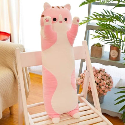shangman Lovely Plush Cat Doll Cute Cartoon Soft Stuffed Kitten (Pink,130cm/51.1in)
