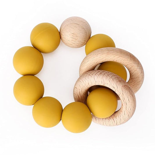 Socub Baby Teething Toy, Organic Baby Teething Ring 3+ Months,