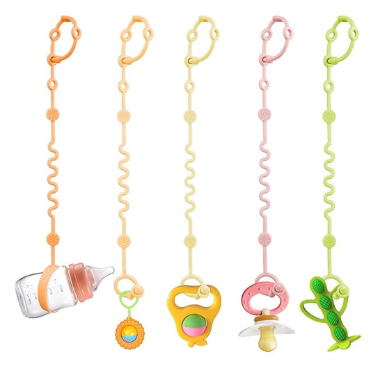 Toy Straps for Baby, 5pcs Adjustable Toy Holder for Stroller Accessories (5 Pack