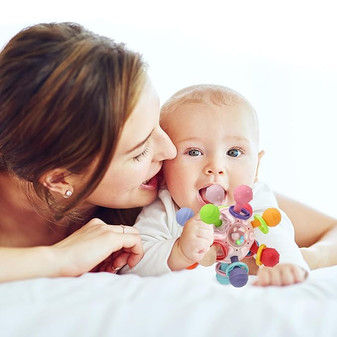 TOHIBEE Baby Montessori Sensory Toys for 0-6 6-12 Months, Food Grade Teething Toys for Babies 0 3 6 9 12 18 Months 1 2