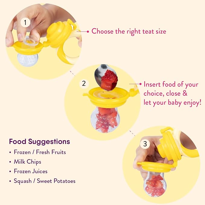 NatureBond Baby Food Feeder/Fruit Feeder Pacifier Nibbler (2 Pack) -