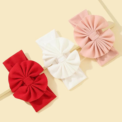 3pcs Super Stretchy Baby Girl Nylon Headbands, Soft Elastic Hairbands