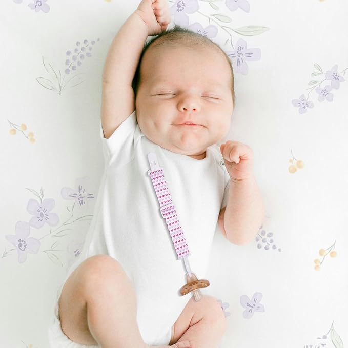Baby Pacifier Clip with Adjustable Length Buckle,Paci Leash Binky Clips for Baby Boys and Girls 6 Gift