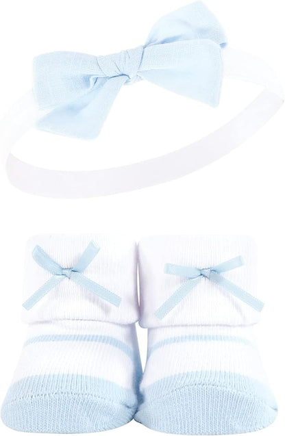 Hudson Baby Girl's Headband and Socks Giftset