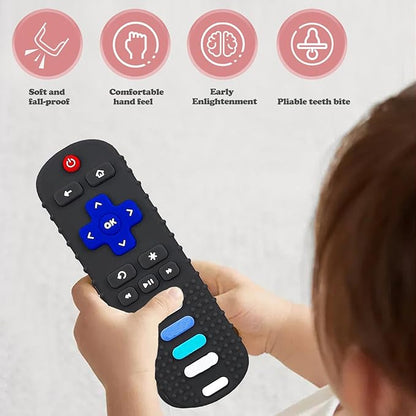 2-Pack Baby Teething Toys-TV Remote Control Shape Silicone Infants Teething 0-18 Months,BPA-Free