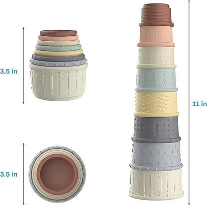 Stacking Cups Activity for Baby | Early Development and Sensory Training 6+ Months 8 Count