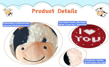 HWD 13'' Soft Cow Plush Dolls Stuffed Animals Toys Gifts for Kids, Toddler