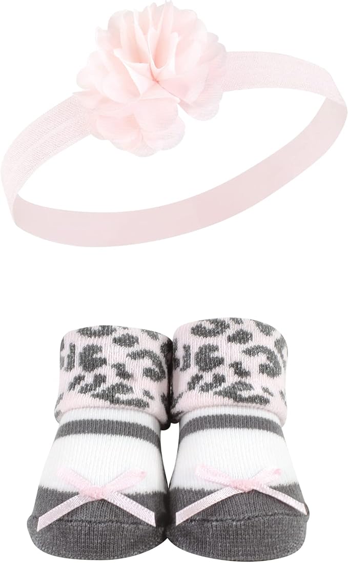 Hudson Baby baby-girls Headband and Socks Set