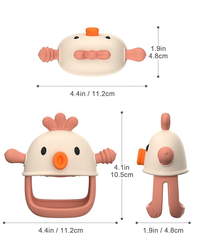 Baby Teething Toy Silicone Teething Mitten for Baby Over 3 Months, Anti-Drop Silicone Baby Teether