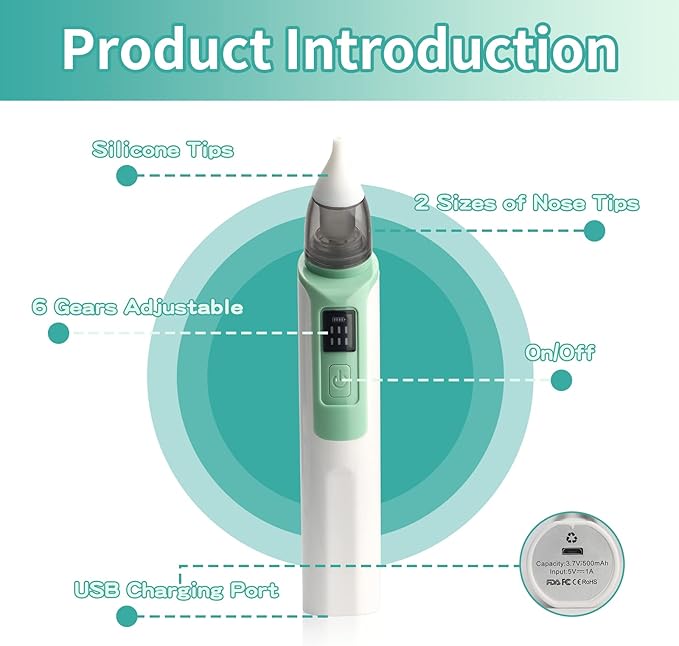 Baby Grooming Kit, Infant Safety Care Set with Baby Nose Aspirator，Baby Hair Brush Comb Nail Clipper Nasal Aspirator,Baby Essentials Kit for Newborn Girls Boys (17 Pc Green Kit)