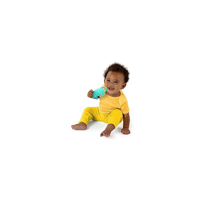 Bright Starts Tame Your Tusks Silicone Teether with Handles, Easy-Grasp Elephant 3 Months+