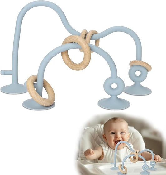 Socub High Chair Suction Cup Toy for Babies 6-12 18 Months, Montessori Educational Interactive Table Toys | Silicone Teething Toy
