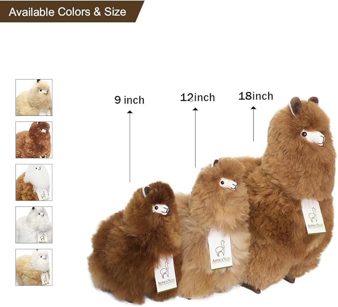 Llama Stuffed Animal – 18 inch. Cute, Soft and Cuddly Alpaca Plush Toy Handcrafted on Real Alpaka Natural Fur (18 inches,
