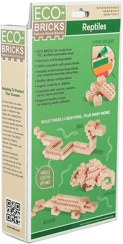 Eco-Bricks 3 in 1 Builds Reptiles - Earth-Friendly Kids Building Blocks 3 Different