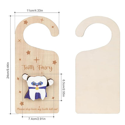 Tooth Door Hanger with Money Holder, Wooden Tooth Door Holder 3D Lost