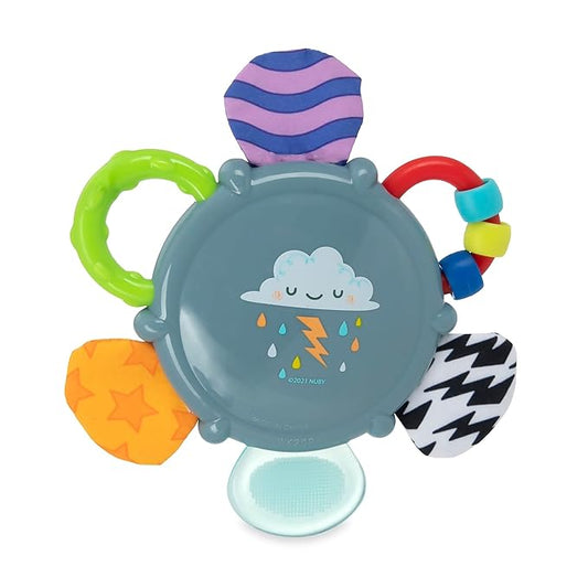 Nuby Look-at-Me Mirror Teether Toy, Grey Cloud