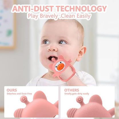 Baby Teething Toy for 0-6-12 Months,Food Grade Silicone Teething Mitten
