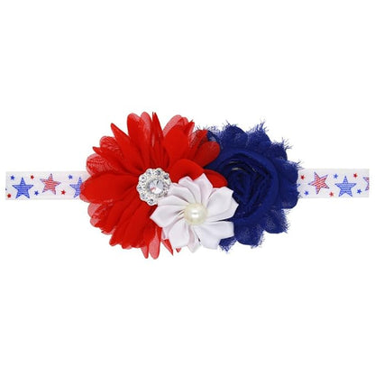 BBTDIN Patriotic Flower Baby Headband 4th of July Flower Hair JHN45 (Set