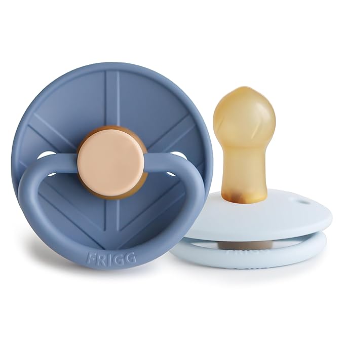 FRIGG Little Viking Natural Rubber Baby Pacifier 2-Pack | Made in Denmark 0-6 Months)