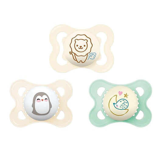 MAM Variety Pack Baby Pacifier, Includes 3 Types of Pacifiers Development,0-6 Months, 3 Count 1)