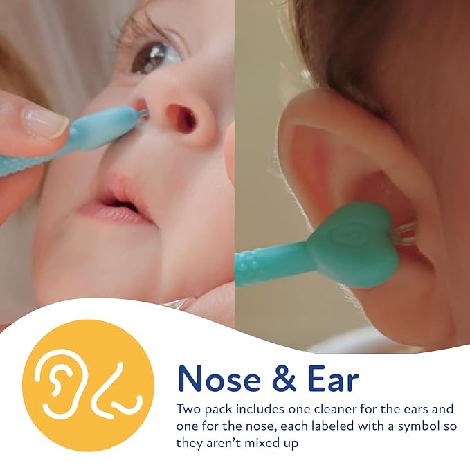 Dr. Talbot?s Baby Safe Nose and Ear Cleaner Set with Hygienic Travel Case, Gentle Dual-Ended Easy Mucus and Wax Remover Tool 2 Pack,