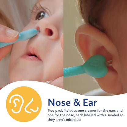 Dr. Talbot?s Baby Safe Nose and Ear Cleaner Set with Hygienic Travel Case, Gentle Dual-Ended Easy Mucus and Wax Remover Tool 2 Pack,