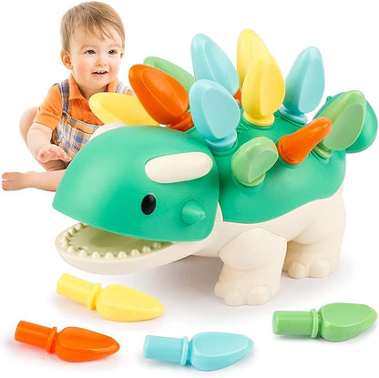 Hirger Montessori Toys for Baby 1 2 3 4 Year Old: Fine Motor Dinosaur Toys for Kids 2-4|Toddler Learning Educational Toys for Birthday Gift Age 1-2 12-18 Months