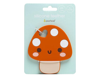 Pearhead Mushroom Silicone Baby Teether, Teething Toy for Babies 0+ Months
