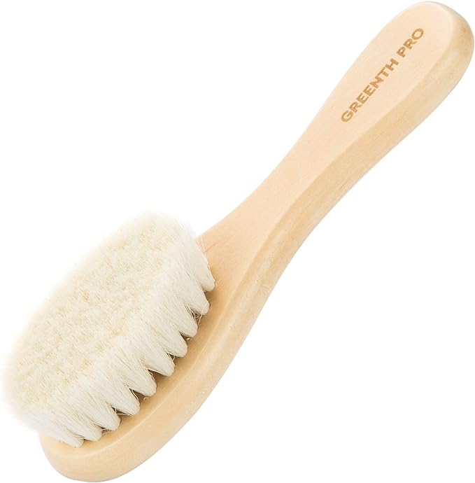 Baby Hair Bush and Comb Set -Nature Lotus Wood with Soft Goat Bristle and Pear Wood Comb for Newborns & Toddlers, Ideal for Cradle Cap