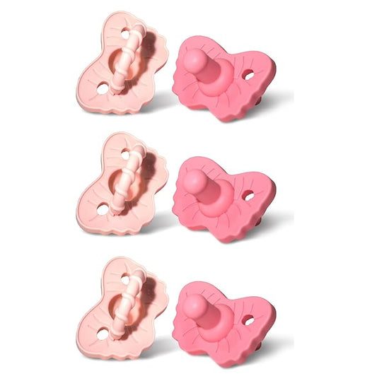 RaZbaby RaZzies Pacifier 6-Pack for Newborns &Infants 0m+ - Natural Nipple Shaped BPA Free Medical Grade Silicone 1 Piece