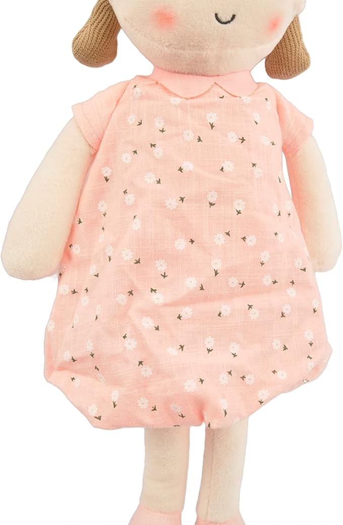 Linzy Toys, Soft Plush Light Pink Blue Emily Rag Doll for Girl 15" My (89835)