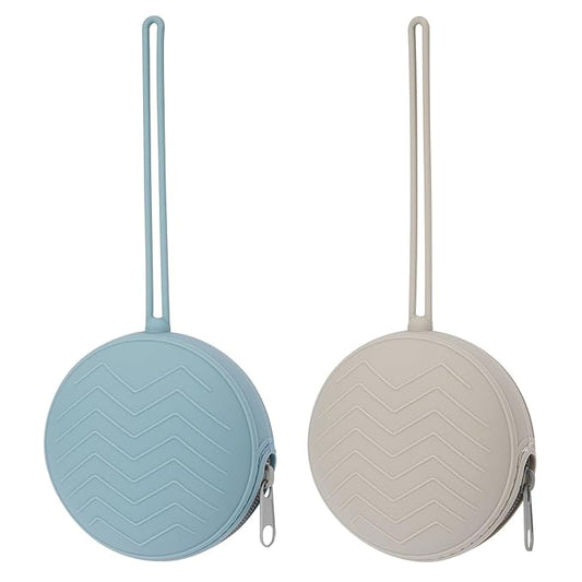 2 Pack Silicone Pacifier Holder Case, BPA-Free Silicone Newborn Pacifier Holder for Baby Boys & Girls