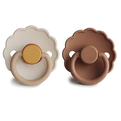 FRIGG Daisy Natural Rubber Baby Pacifier | Made in Denmark 6-18 Months) 2-Pack