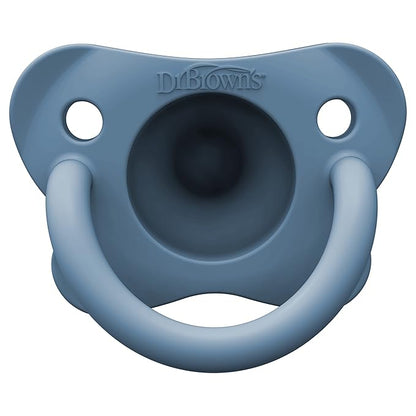 Dr. Brown's HappyPaci 100% Silicone Baby Pacifier, Contoured One-Piece Design 0-6m, BPA-Free, 3 Pack