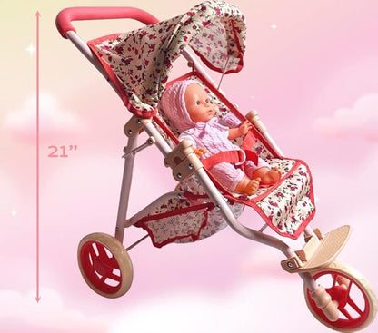 Baby Doll Stroller for Dolls | Play Toy Doll Stroller for Toddlers 3 Year Old Girls Gift